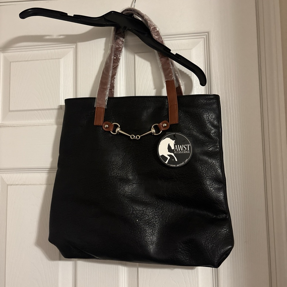 Black and Brown Equestrian Tote